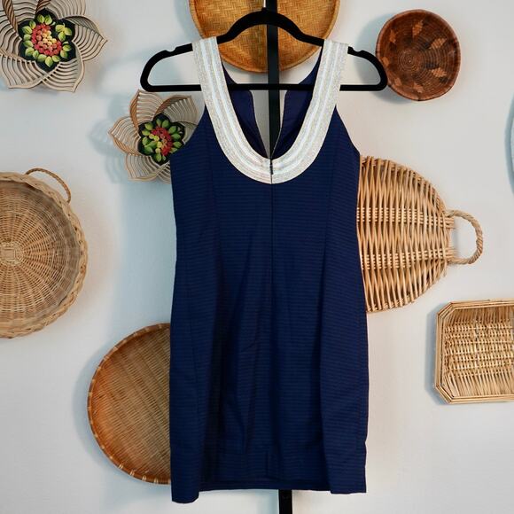 NEW Lilly Pulitzer Valli Shift Dress True Navy Womens Size 00 - Picture 5 of 10